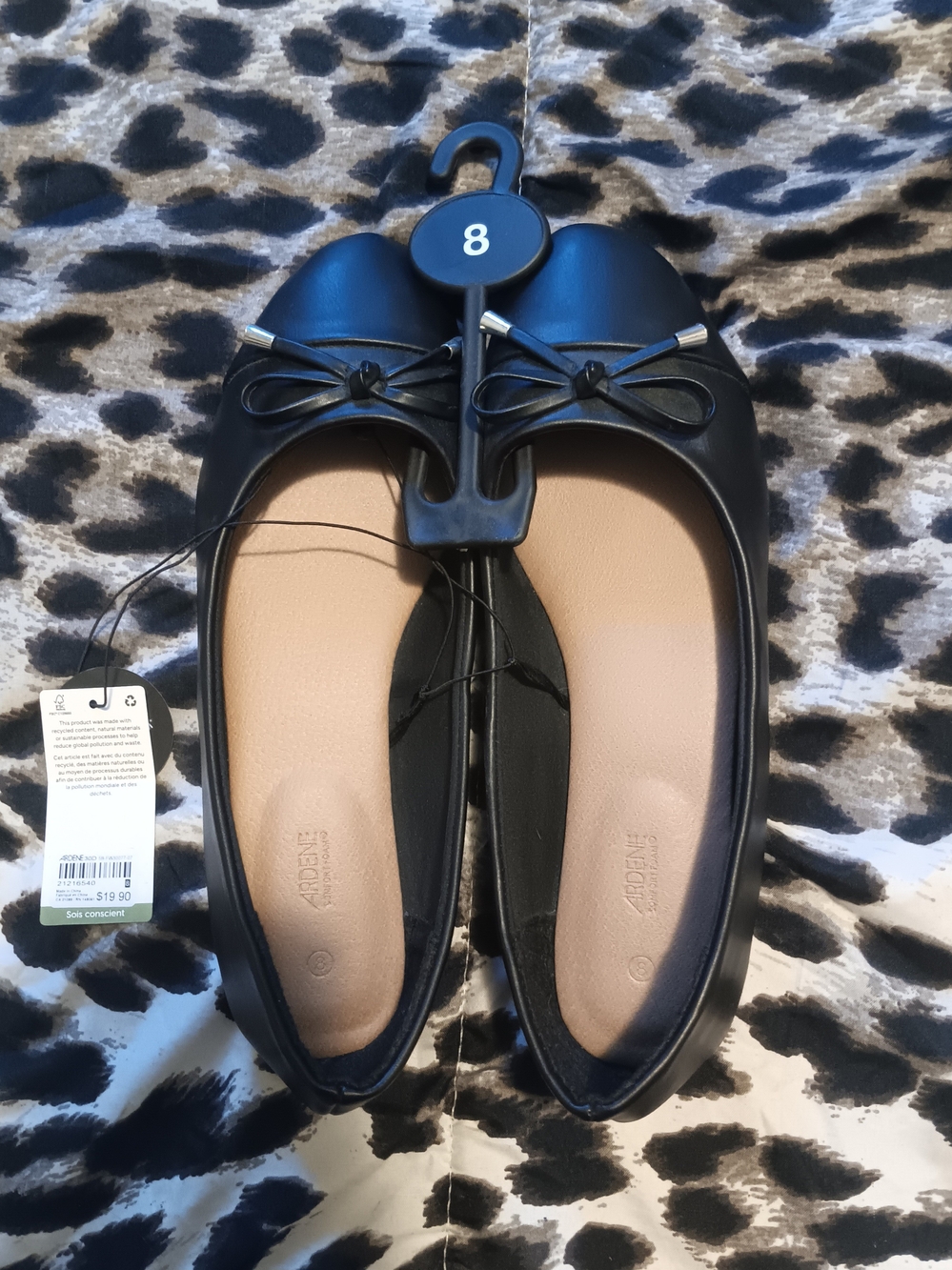 Ardene Black Ballet Flats with Bow